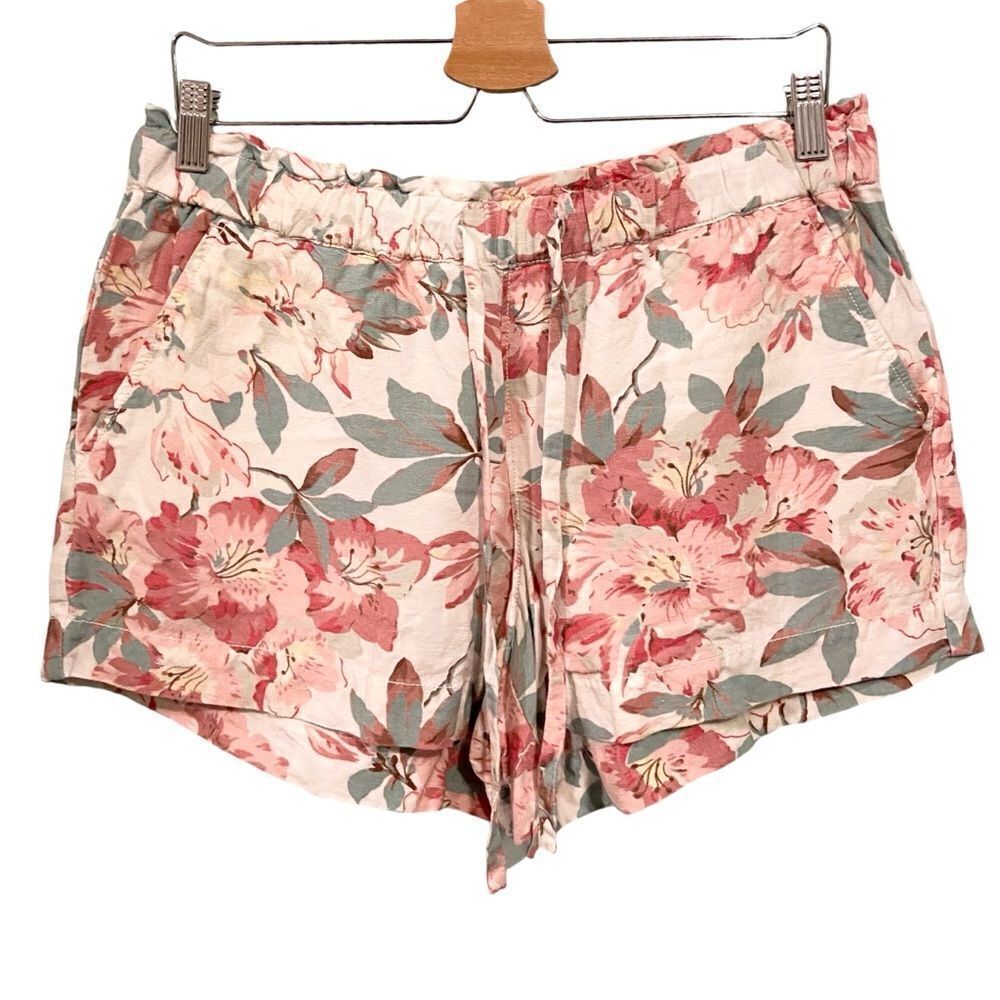 Loft Floral Drawstring Shorts in Size Medium